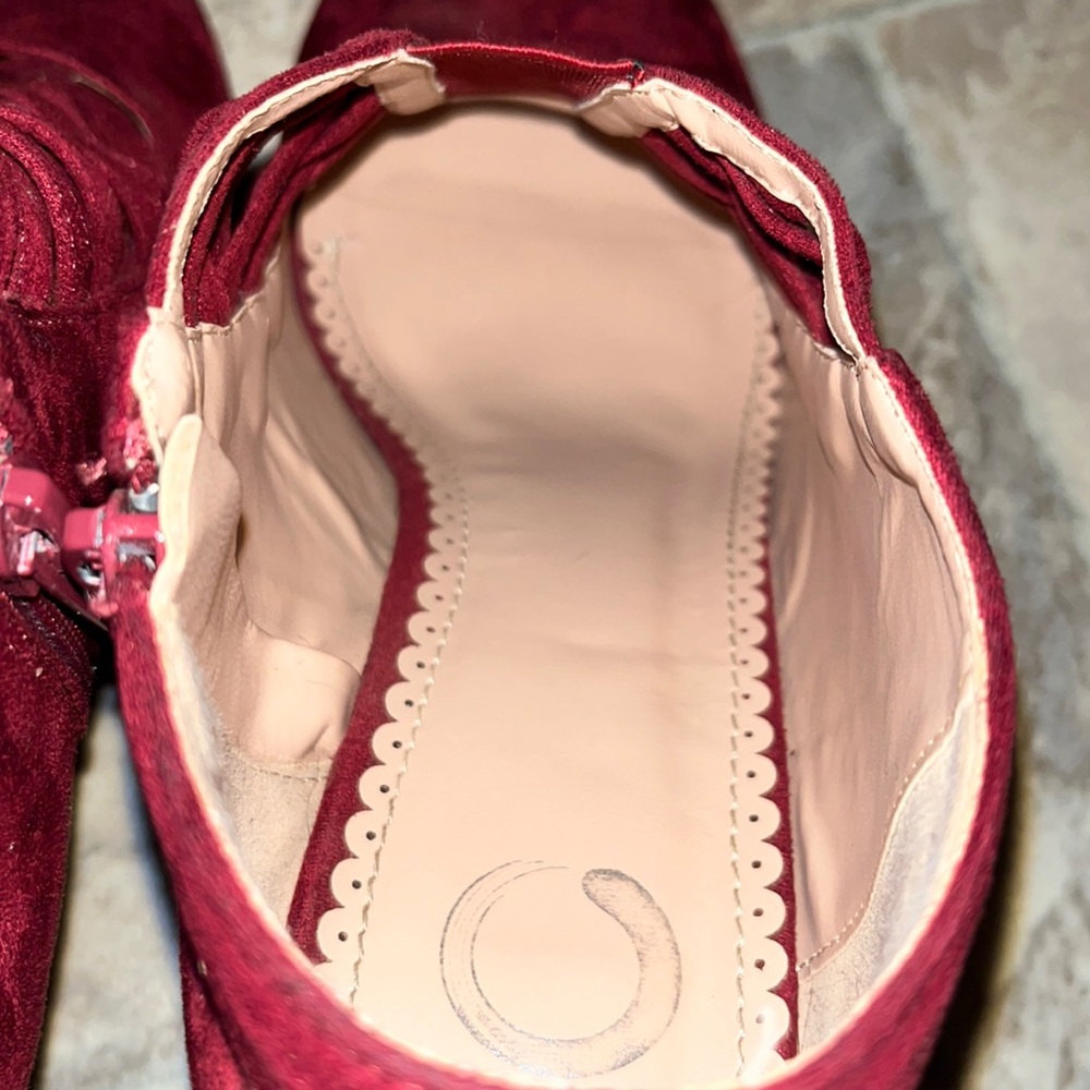 DSW Journee Collection Piper Bootie Heels -- Burgundy - Picture 11 of 12